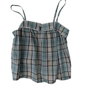 Old Navy Plaid Camisole Smocked Spaghetti Strap Light Academia Women Size Large